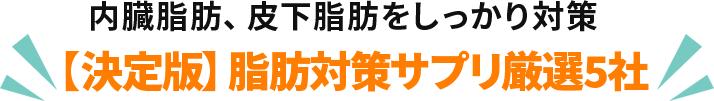 内臓脂肪、皮下脂肪をしっかり対策【決定版】脂肪対策サプリ厳選5社